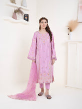 Rose Petal Embroidered 3 Piece Suit – Premium Ready to Wear by BY SHEEZA 1064