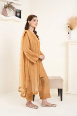 Golden Amber Embroidered 3 Piece Suit – Premium Ready to Wear by BY SHEEZA 1065