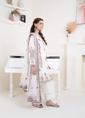 Ivory Blossom Embroidered 3 Piece Suit – Premium Ready to Wear by BY SHEEZA 1062