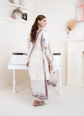 Ivory Blossom Embroidered 3 Piece Suit – Premium Ready to Wear by BY SHEEZA 1062
