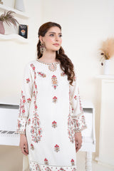 Ivory Blossom Embroidered 3 Piece Suit – Premium Ready to Wear by BY SHEEZA 1062