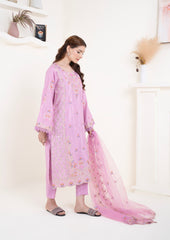 Rose Petal Embroidered 3 Piece Suit – Premium Ready to Wear by BY SHEEZA 1064