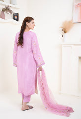 Rose Petal Embroidered 3 Piece Suit – Premium Ready to Wear by BY SHEEZA 1064