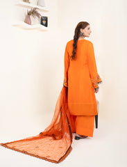 Sunset Ember Embroidered 3 Piece Suit – Premium Ready to Wear by BY SHEEZA 1066